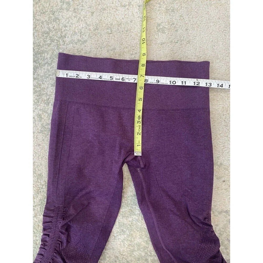 Lululemon Leggings Size 6 In The Flow Capri Purple Ruched Active Yoga Athletic